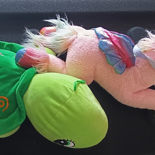 Large plush unicorn and turtle dolls like new