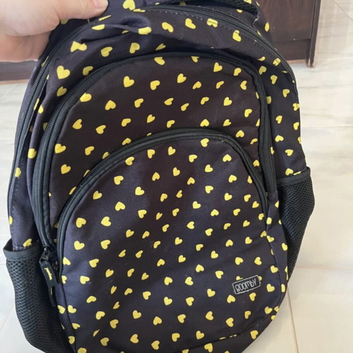 School backpack black like new with spacious compartments
