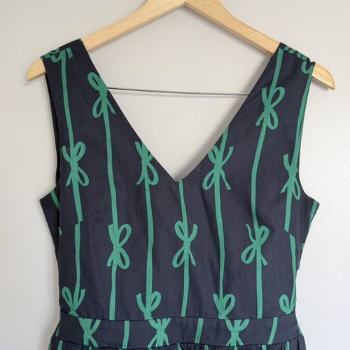 Smile Backless Dress Like New, Cotton, Blue and Green, Size S