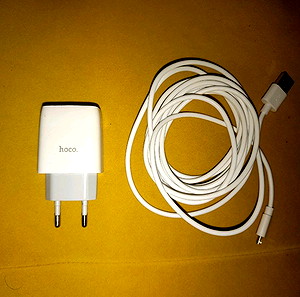 Φορτιστής HOCO C73A & καλώδιο micro USB 2m
