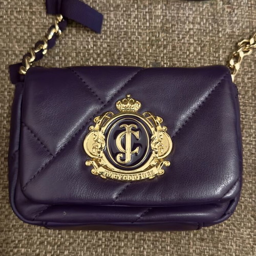 Juicy Couture shoulder bag new, purple and gold leather