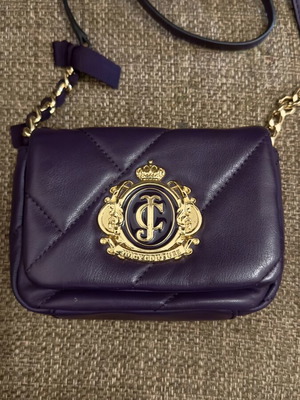 Juicy Couture shoulder bag new, purple and gold leather