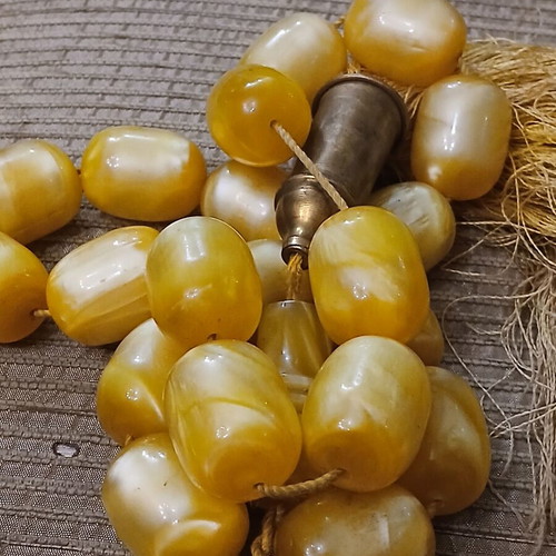 German Bakelite Komboloi used, marble type, 20 beads