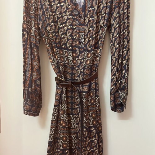 Passager dress midi to maxi with brown patterns like new, size L