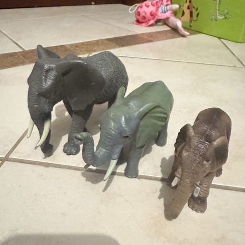 Elephant figures used, set of 3, different sizes