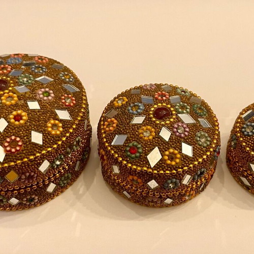 Traditional jewelry boxes new, set of 3 pieces