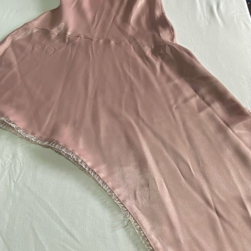 Pink asymmetrical dress new, satin