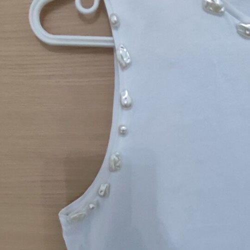Zara blouse with pearl details new, size S/M, white