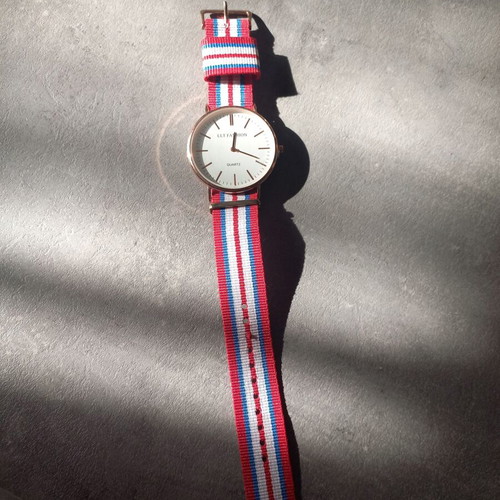LLT Fashion Quartz watch with NATO fabric strap, unisex