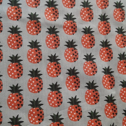Handmade scrunchie hair accessory with pineapple design, cotton
