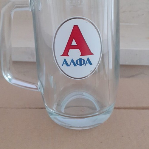 Alfa Beer Glasses set of 6 new, 300ml, thick glass with handle