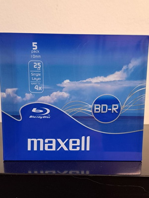 Maxell BD-R 25Gb 4x new, pack of 5 discs