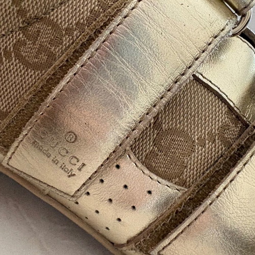 Gucci sneakers like new, gold, adjustable straps, size 40