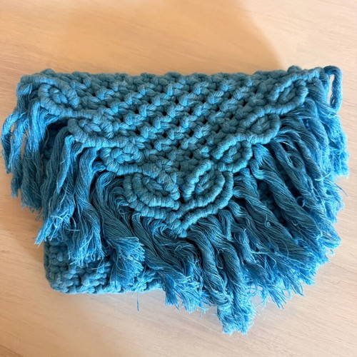 Handmade knitted handbag new, blue