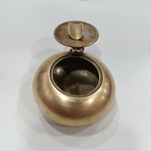 Brass pocket ashtray with glued George V King Emperor coin used