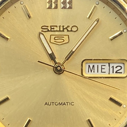 Seiko 5 Datejust Automatic men's watch like new, gold plated