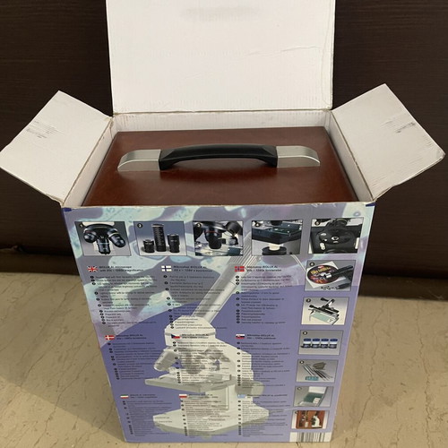 Bresser Biolux AL Microscope new, 20x-1280x, vintage 2004, wooden case