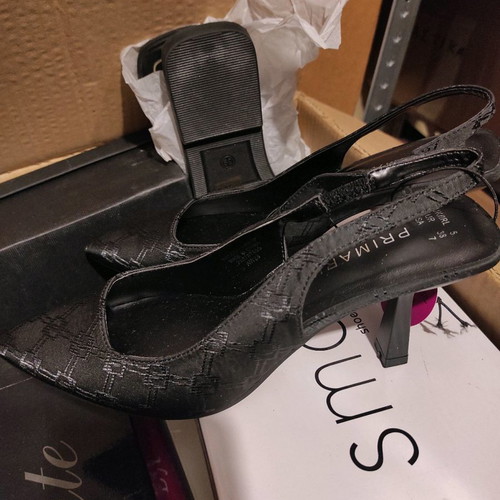 Slingback shoes with embroidery new, size 38, black
