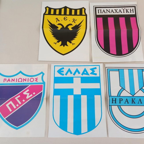 Greek Football Memorabilia used from 1980s with posters and programs