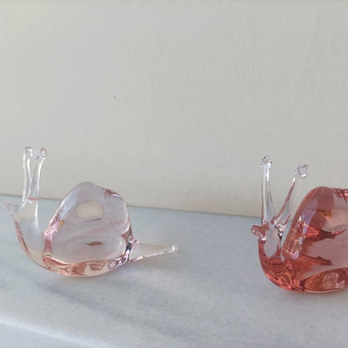 Vintage crystal decorative snails like new