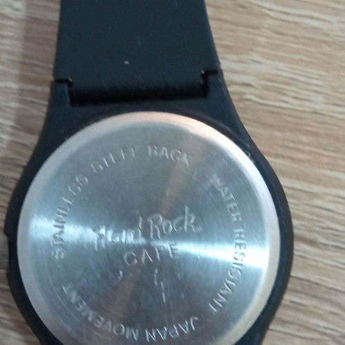 Hard Rock Cafe wristwatch used, black, missing clasp