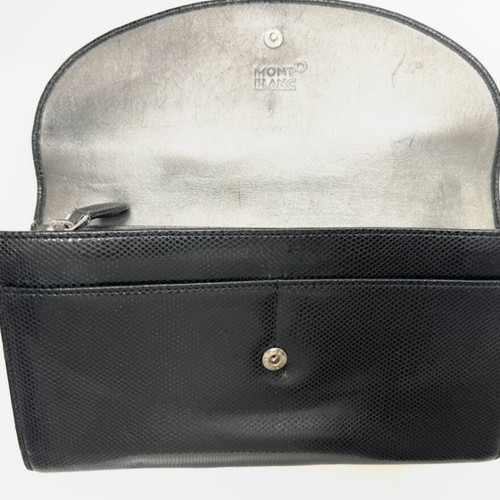 Montblanc black leather wallet used
