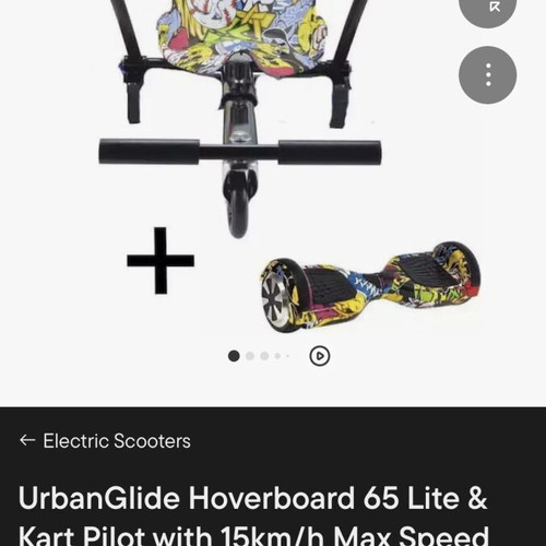 Hoverboard 65 lite Urbanglide with Kart Pilot used, two riding modes