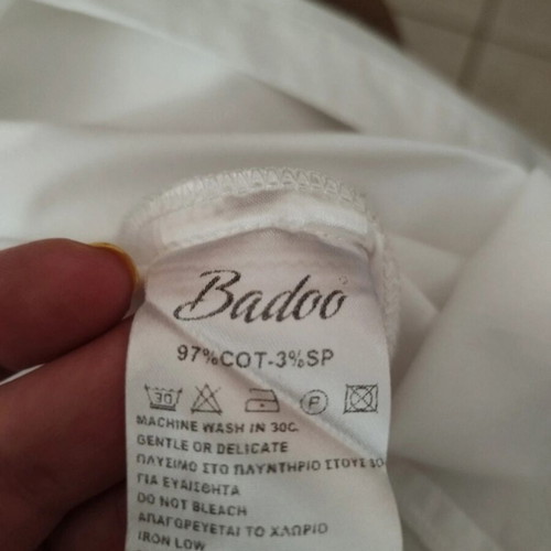 Badoo sleeveless white shirt, size L, 97% cotton