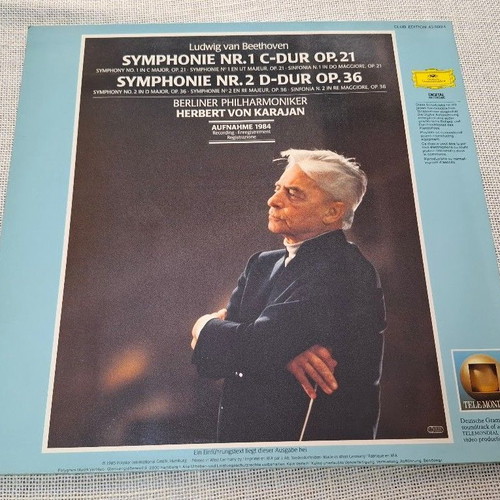 Beethoven Symphonies 1 & 2 LP Herbert Von Karajan Berliner Philharmoniker like new