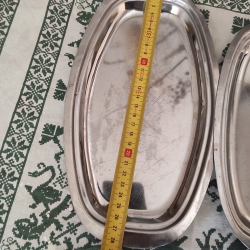Inox platters used 28.5 cm, multiple pieces