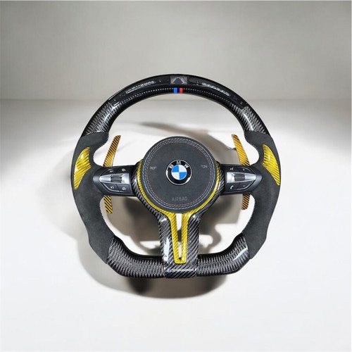 Τιμόνι BMW καινούργιο με paddles, alcantara, carbon και led screen