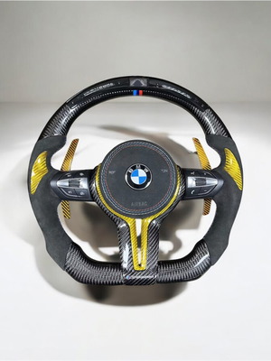 Τιμόνι BMW καινούργιο με paddles, alcantara, carbon και led screen