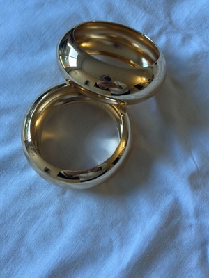 H&M gold wide bangle bracelets new, set of two
