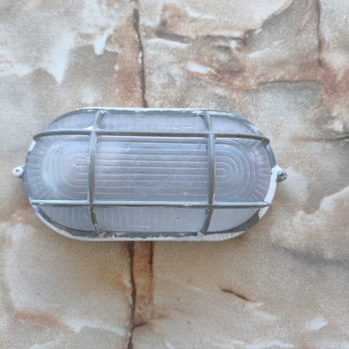 Aluminum outdoor wall light used, functional