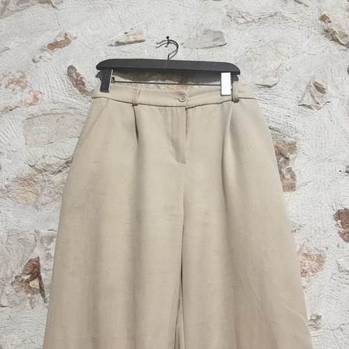 ASOS Beige High-Waisted Wide Leg Trousers Size M used