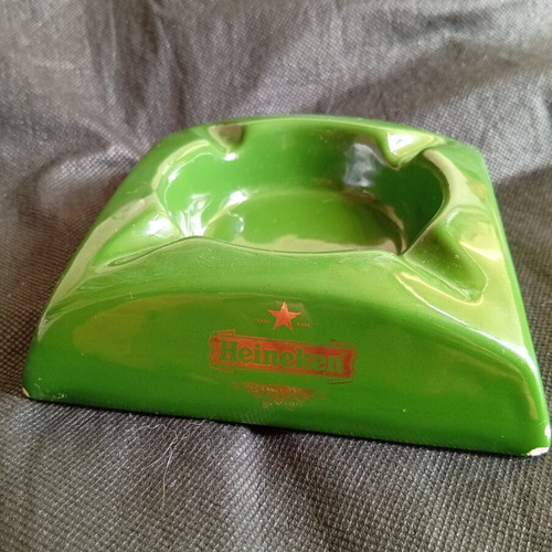 Heineken Ashtray ceramic used with vintage charm