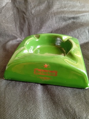 Heineken Ashtray ceramic used with vintage charm