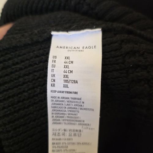 American Eagle Outfitters Shawl Collar Sweater black XXL like new