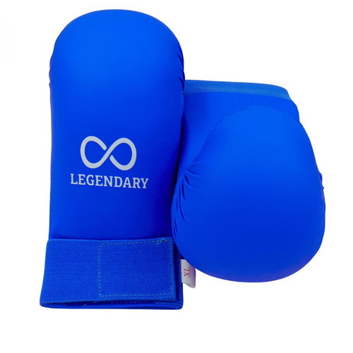 Legendary karate gloves PU and sponge blue XS-XL new