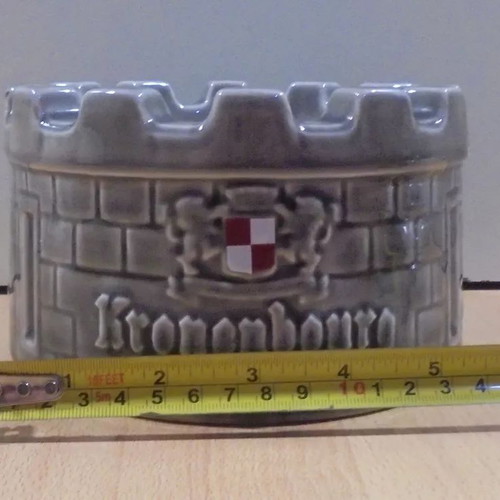 Kronenbourg beer old promotional ceramic ashtray used