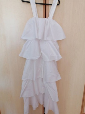 Lumina white summer dress used, cotton, size S-M