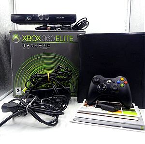 XBox 360 S ELITE Console Bundle w/ Controller, Kinect BOX WORKING