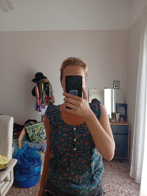 Pull & Bear blouse with sleeve detail, multicolour, size M