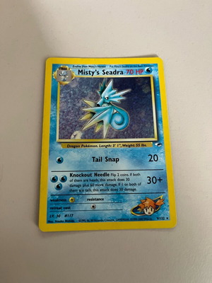 Misty’s Seadra 9/132 G1 Unlimited Holofoil Rare in excellent condition