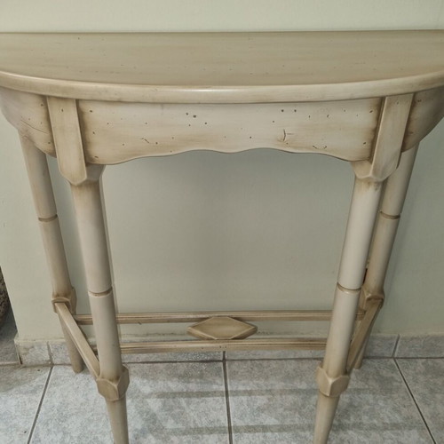 Vintage entrance console table with patina finish, like new