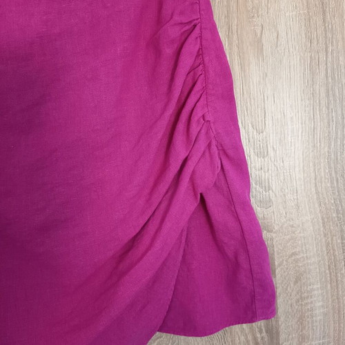 Zara linen mini skirt, size M-L, fuchsia