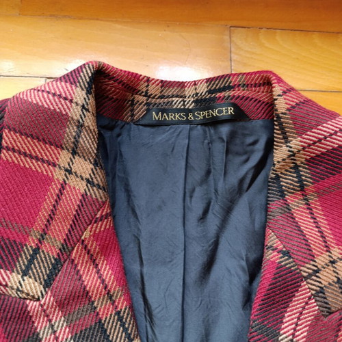 Vintage wool blazer Marks & Spencer like new, size 40 UK 12, brown and red