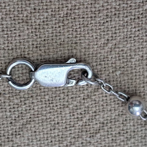 Silver Anklet 925 with 3 mm Beads like new