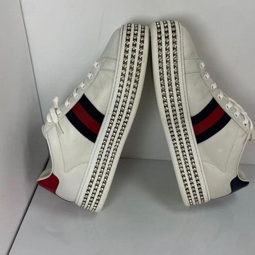 Gucci Ace Crystal Sneakers white size 40 like new