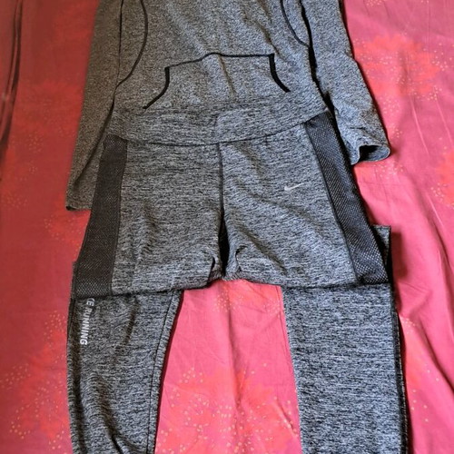 Women's set blouse and leggings used, gray, size L